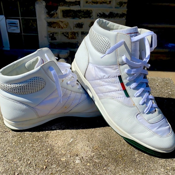 Gucci Other - Gucci Vintage High Top Sneaker White Sz 10.5